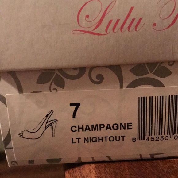 Gold Satin Platform Heels - Picture 5 of 7